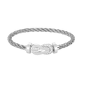 FRED CHANCE LARGE 8 FIGURE BUCKLE HALF DIAMOND BRACELET SILVER