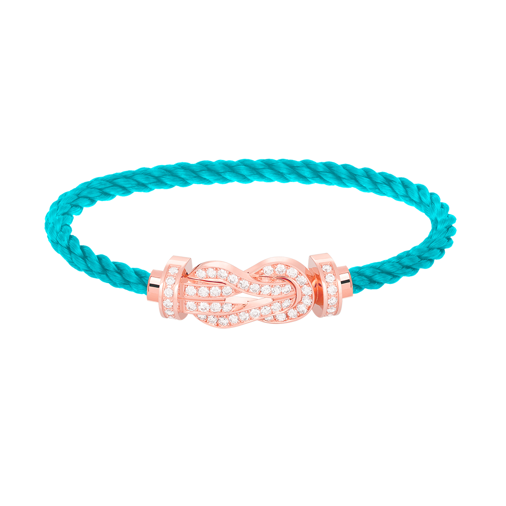 FRED CHANCE LARGE 8 FIGURE BUCKLE FULL DIAMOND BRACELET ROSE GOLD
