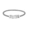 FRED CHANCE LARGE 8 FIGURE BUCKLE FULL DIAMOND BRACELET SILVER