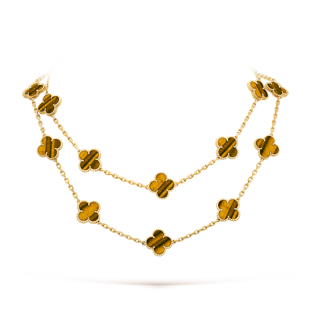 VCA CLOVER 20 MOTIFS TIGER EYE ROSE GOLD