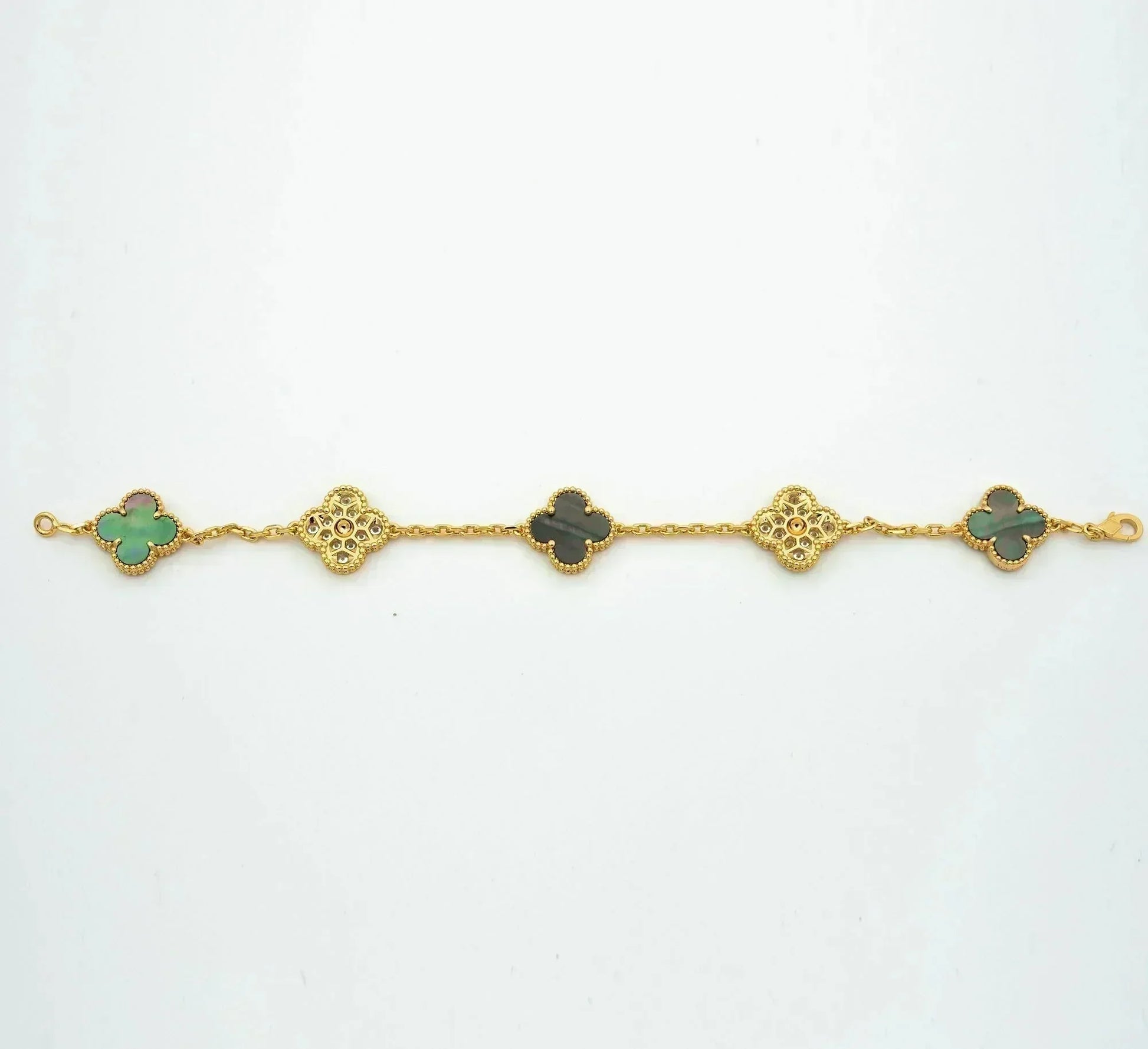 VCA CLOVER 5 MOTIF GRAY MOP BRACELET COLLECTION