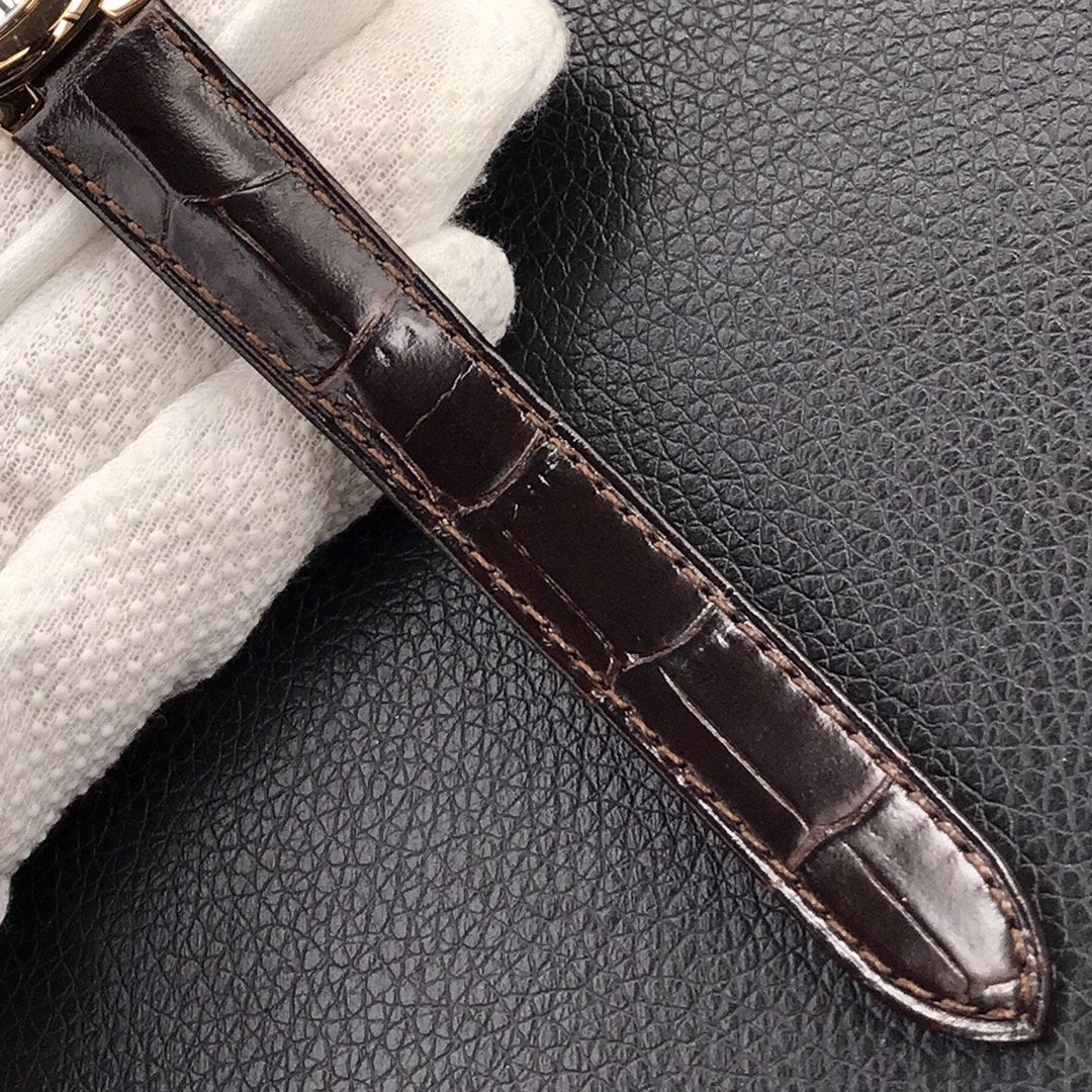CARTIER BALLON BLEU 33MM AUTOMATIC ROSE GOLD CASE BROWN LEATHER