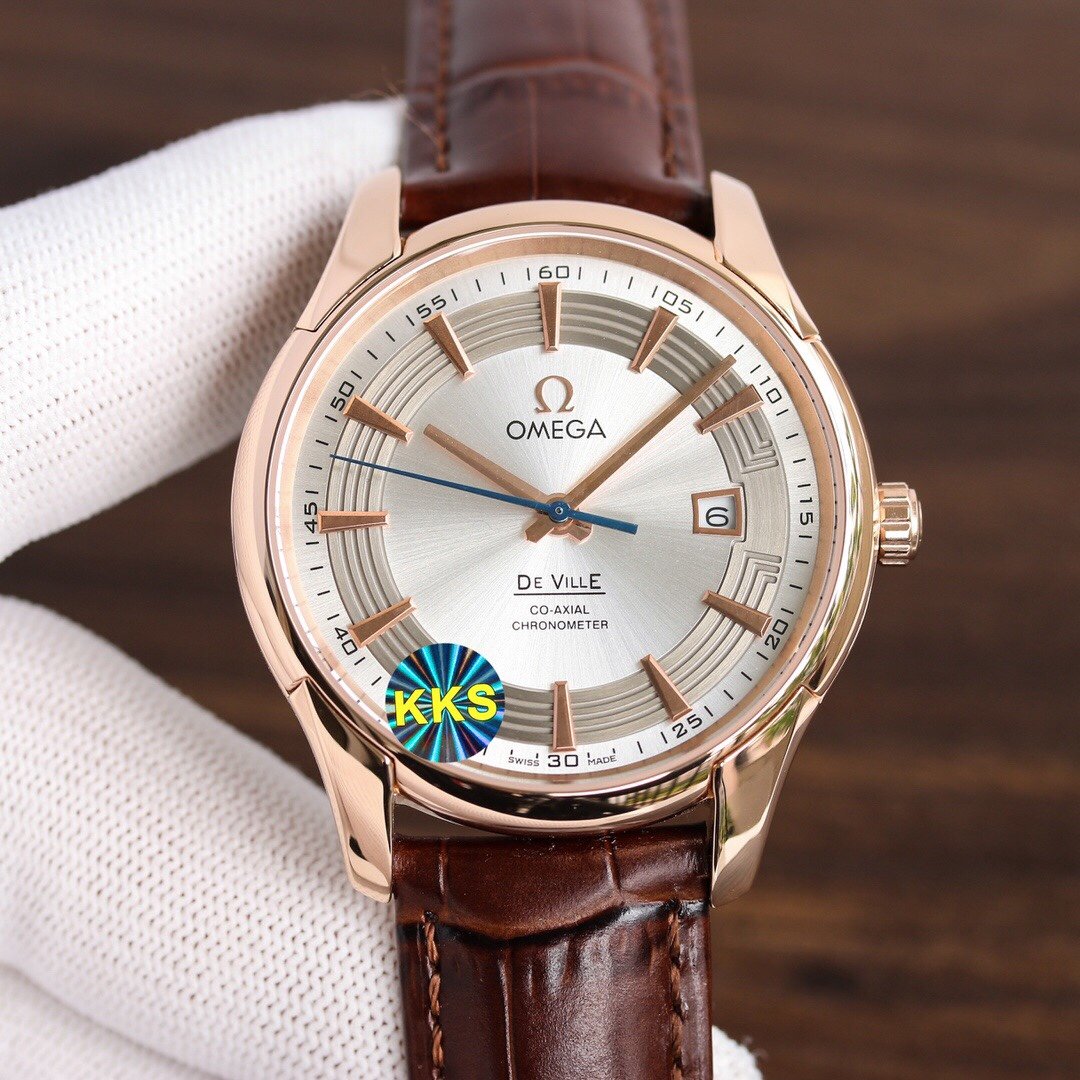 CARTIER DE VILLE HOUR VISION 41MM ROSE GOLD CASE LEATHER STRAP