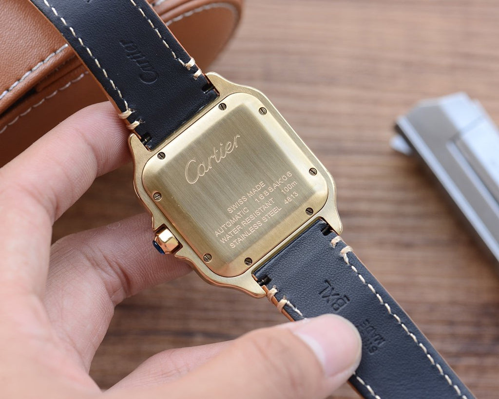 CARTIER SANTOS DE CARTIE 39MM GOLD CASE LEATHER STRAP