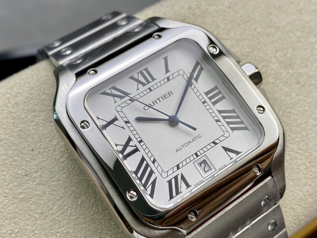 CARTIER SANTOS DE CARTIE LARGE STEEL CASE WHITE DIAL
