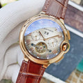 CARTIER BALLON BLEU DAY-DATE ANNUAL CALENDAR 42 LEATHER STRAP