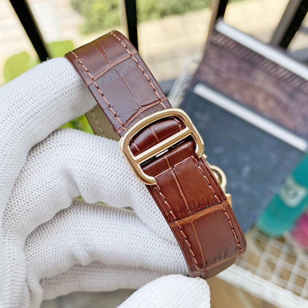 CARTIER BALLON BLEU DAY-DATE ANNUAL CALENDAR 42 LEATHER STRAP