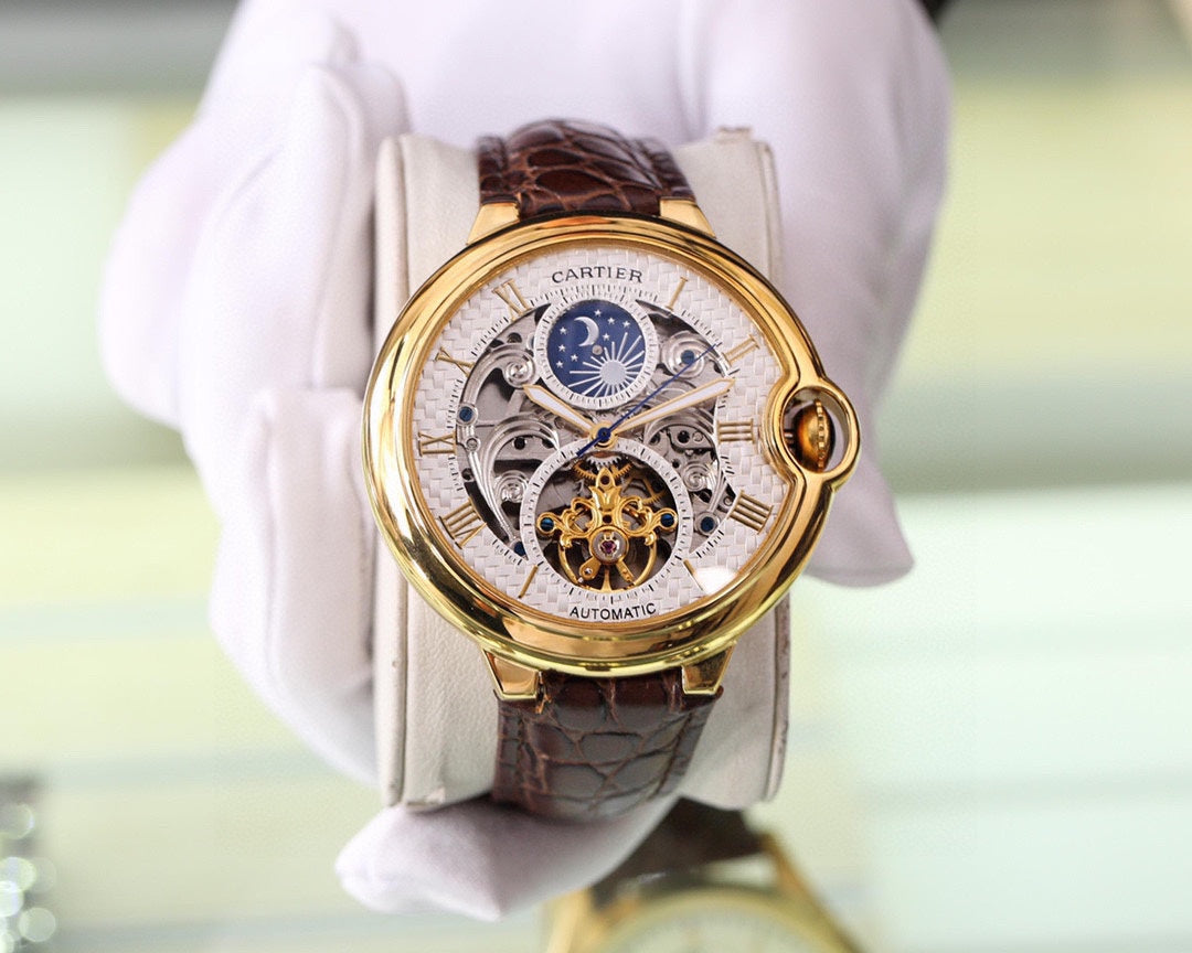 CARTIER BALLON BLEU 43 SKELETON MOONPHASE TOURBILLON