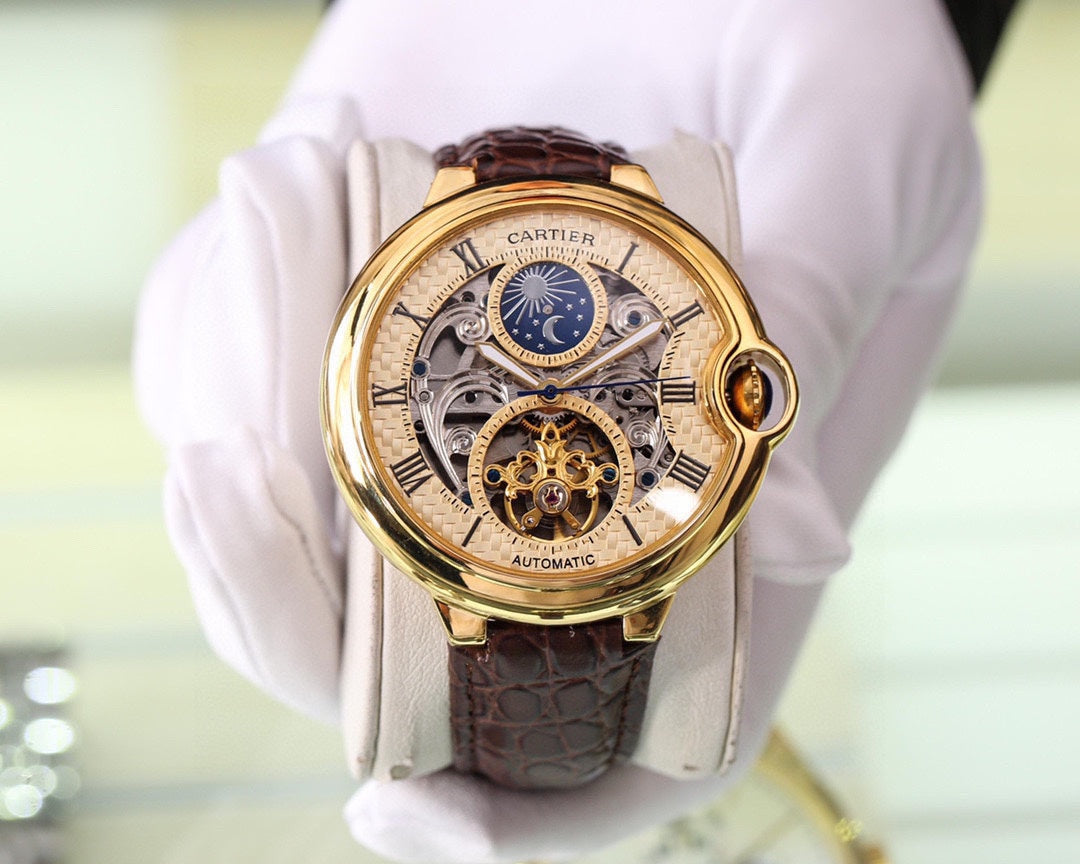 CARTIER BALLON BLEU 43 SKELETON MOONPHASE TOURBILLON