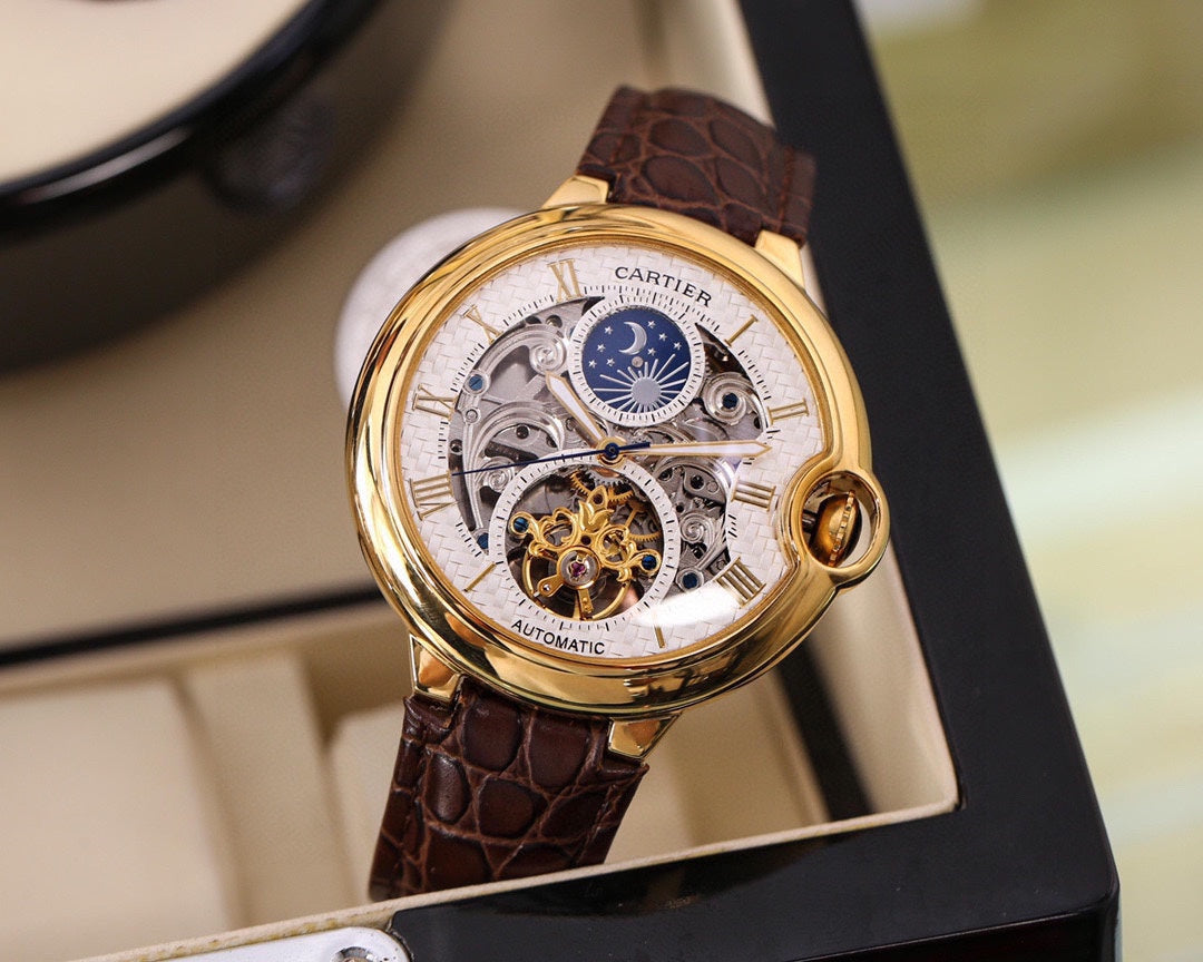 CARTIER BALLON BLEU 43 SKELETON MOONPHASE TOURBILLON