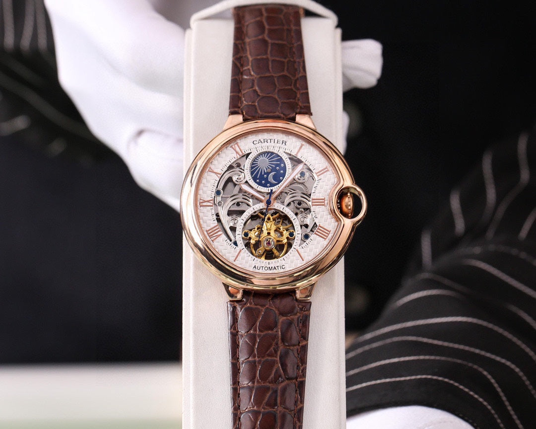 CARTIER BALLON BLEU 43 SKELETON MOONPHASE TOURBILLON