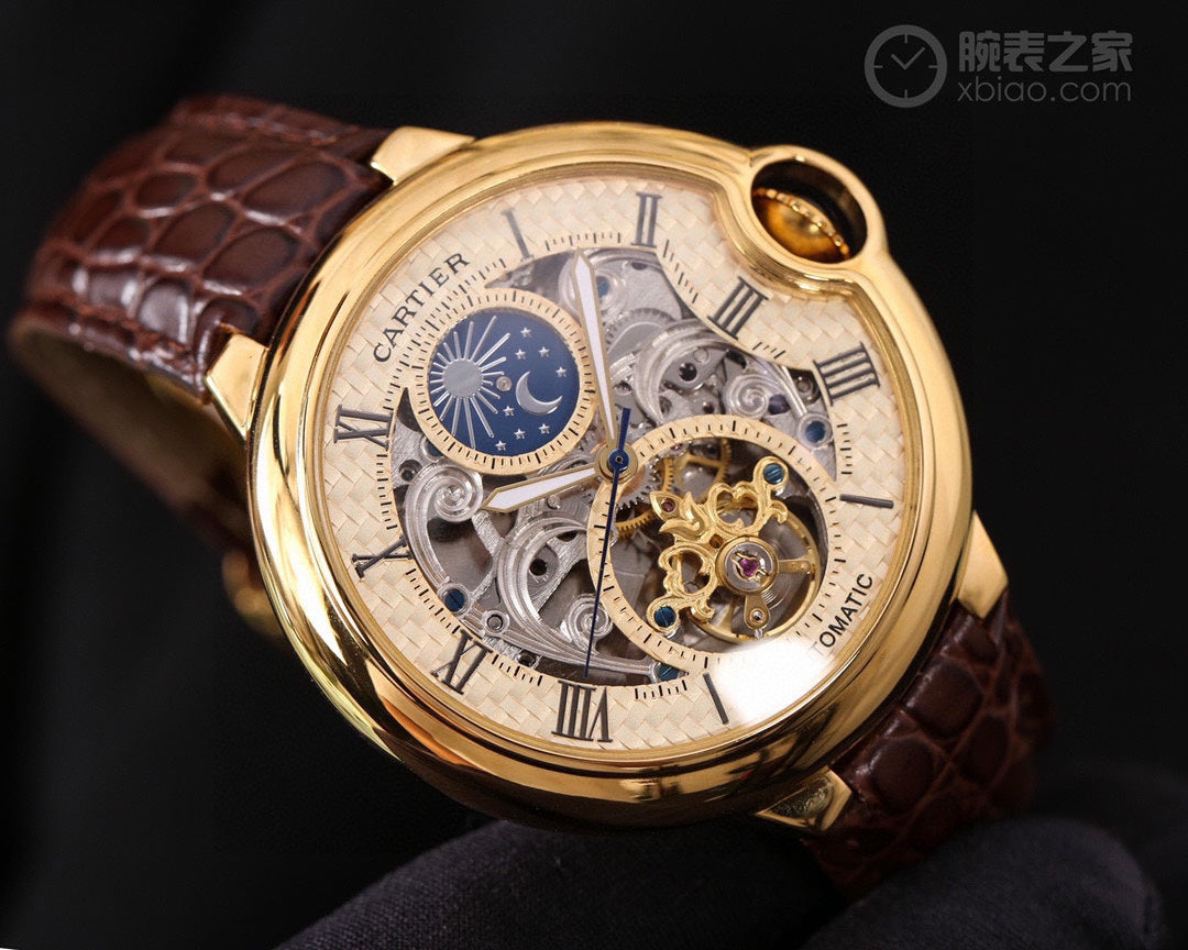 CARTIER BALLON BLEU 43 SKELETON MOONPHASE TOURBILLON