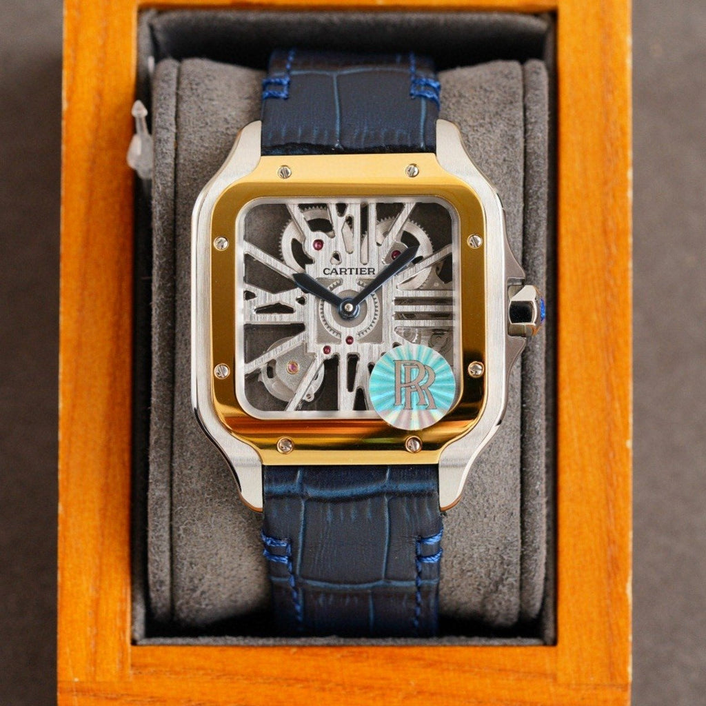 CARTIER SANTOS 2 TONE GOLD STEEL SKELETON