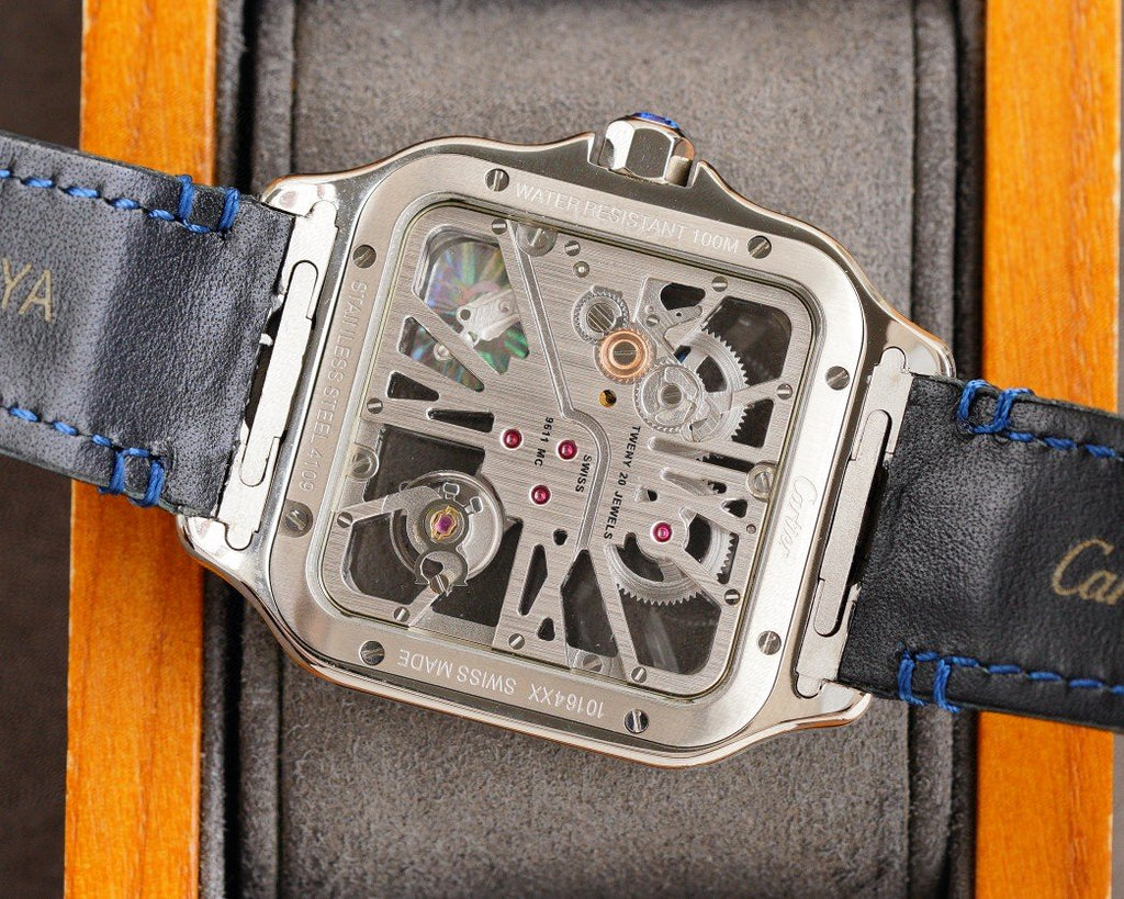 CARTIER SANTOS 2 TONE GOLD STEEL SKELETON