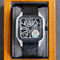 CARTIER SANTOS BLACK BEZEL SKELETON
