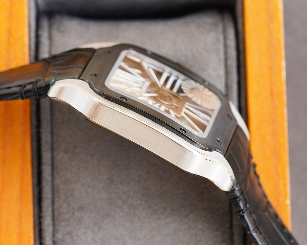 CARTIER SANTOS BLACK BEZEL SKELETON