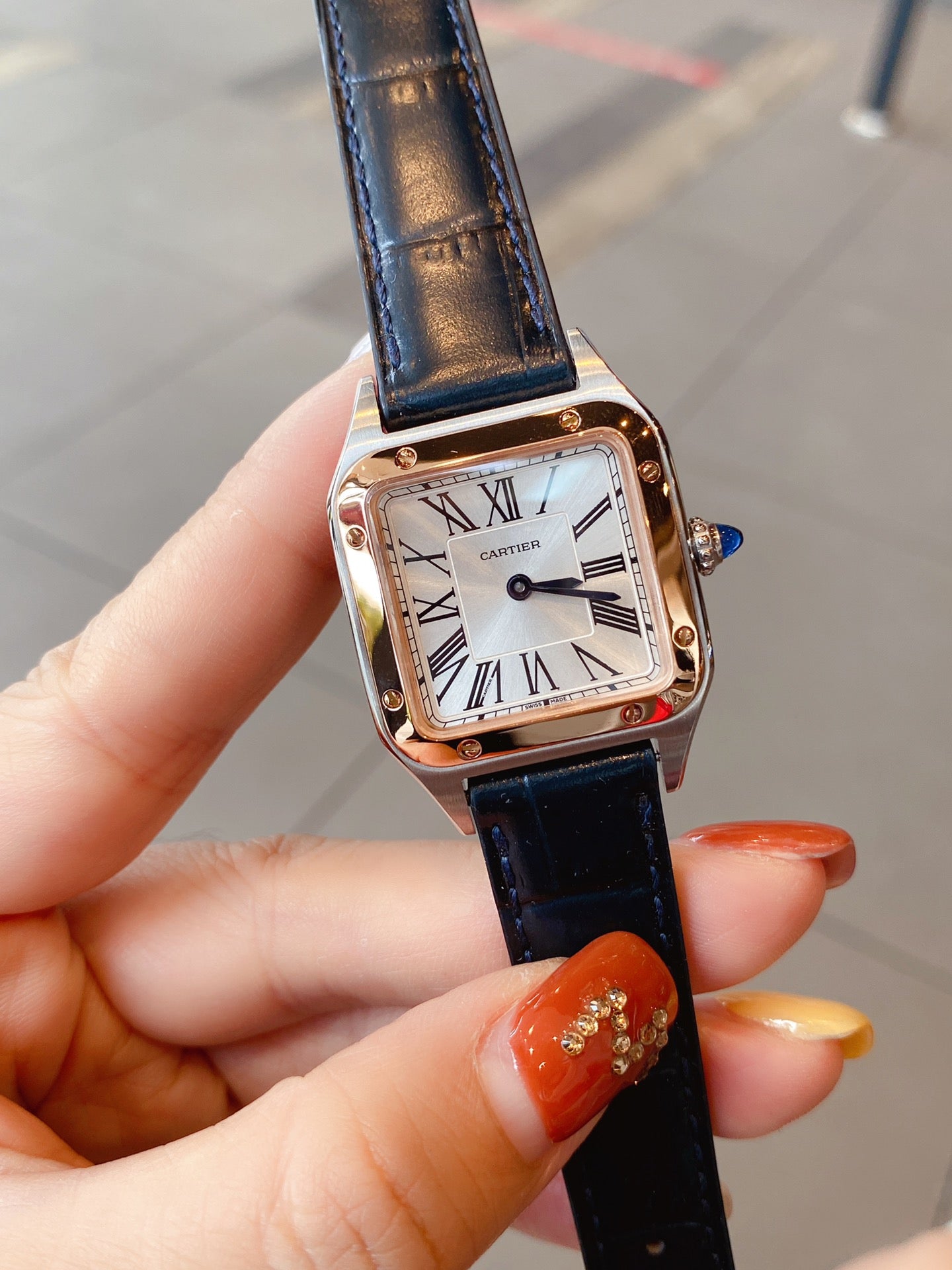 CARTIER SANTOS DE CARTIE QUARTZ 28MM ROSE GOLD STEEL