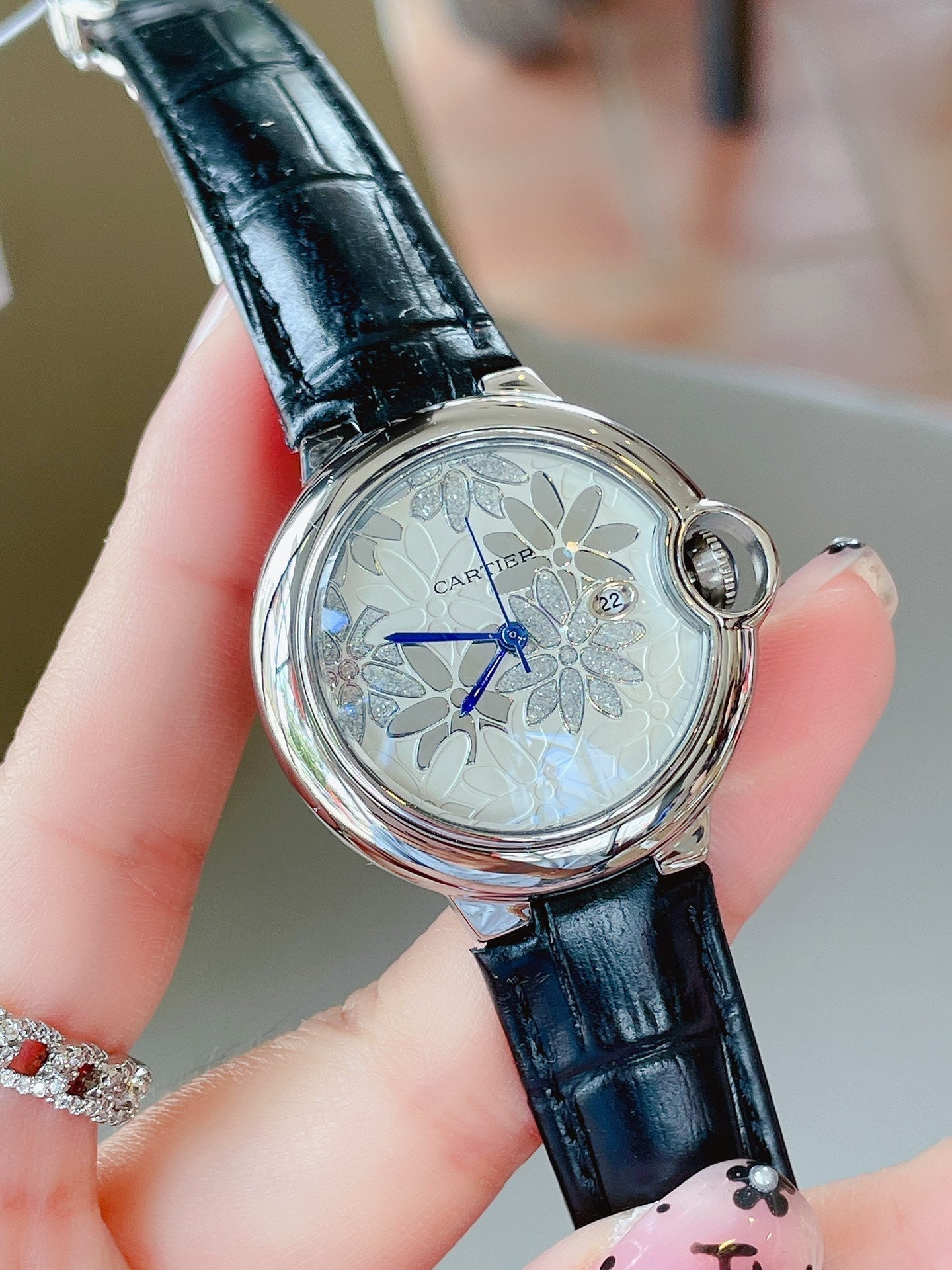 CARTIER BALLON BLEU 33MM CUSTOM DIAL LEATHER STRAP