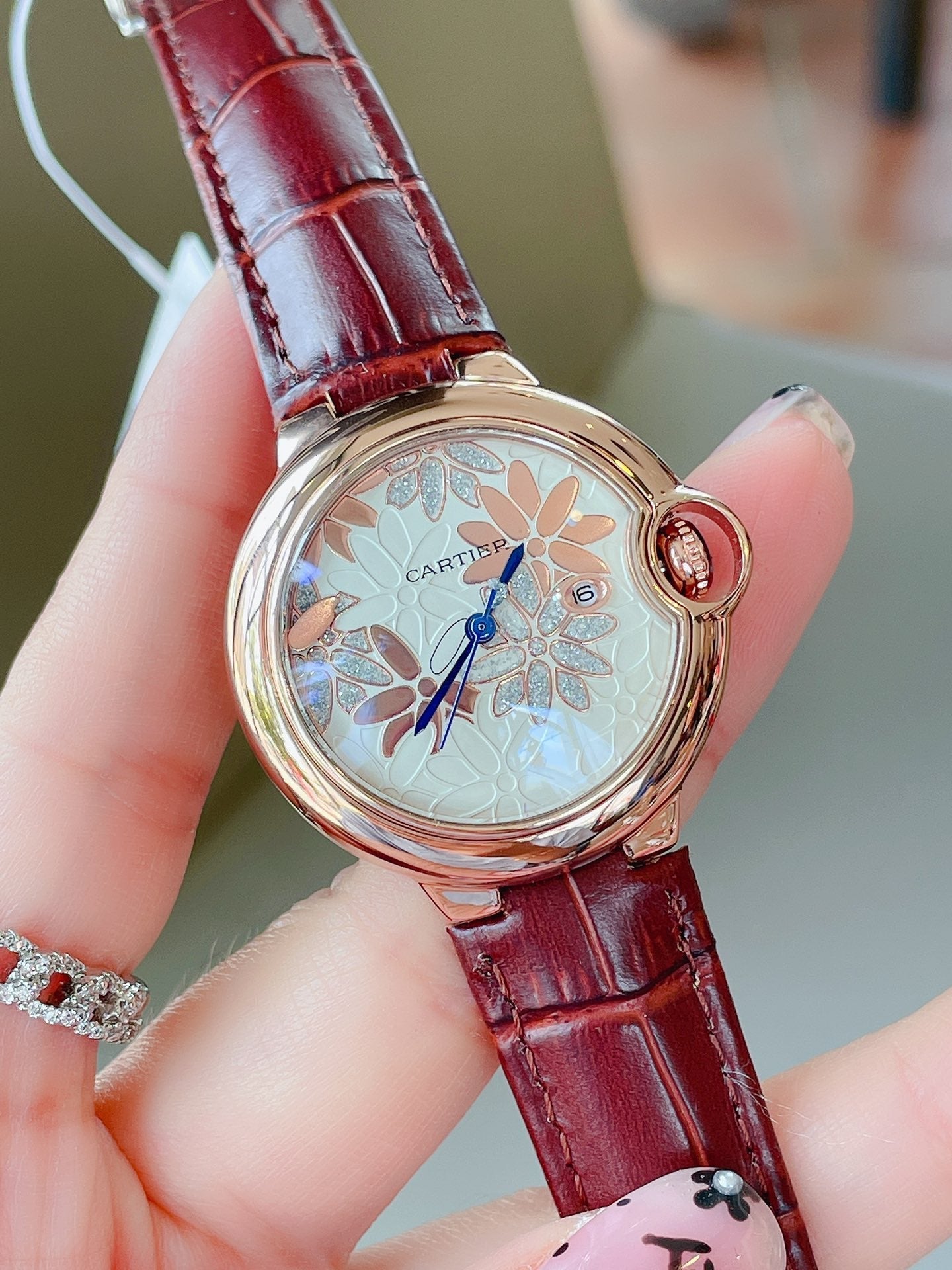CARTIER BALLON BLEU 33MM CUSTOM DIAL LEATHER STRAP