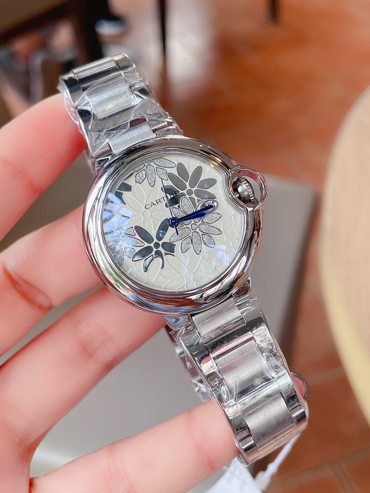 CARTIER BALLON BLEU 33MM CUSTOM DIAL STEEL CASE