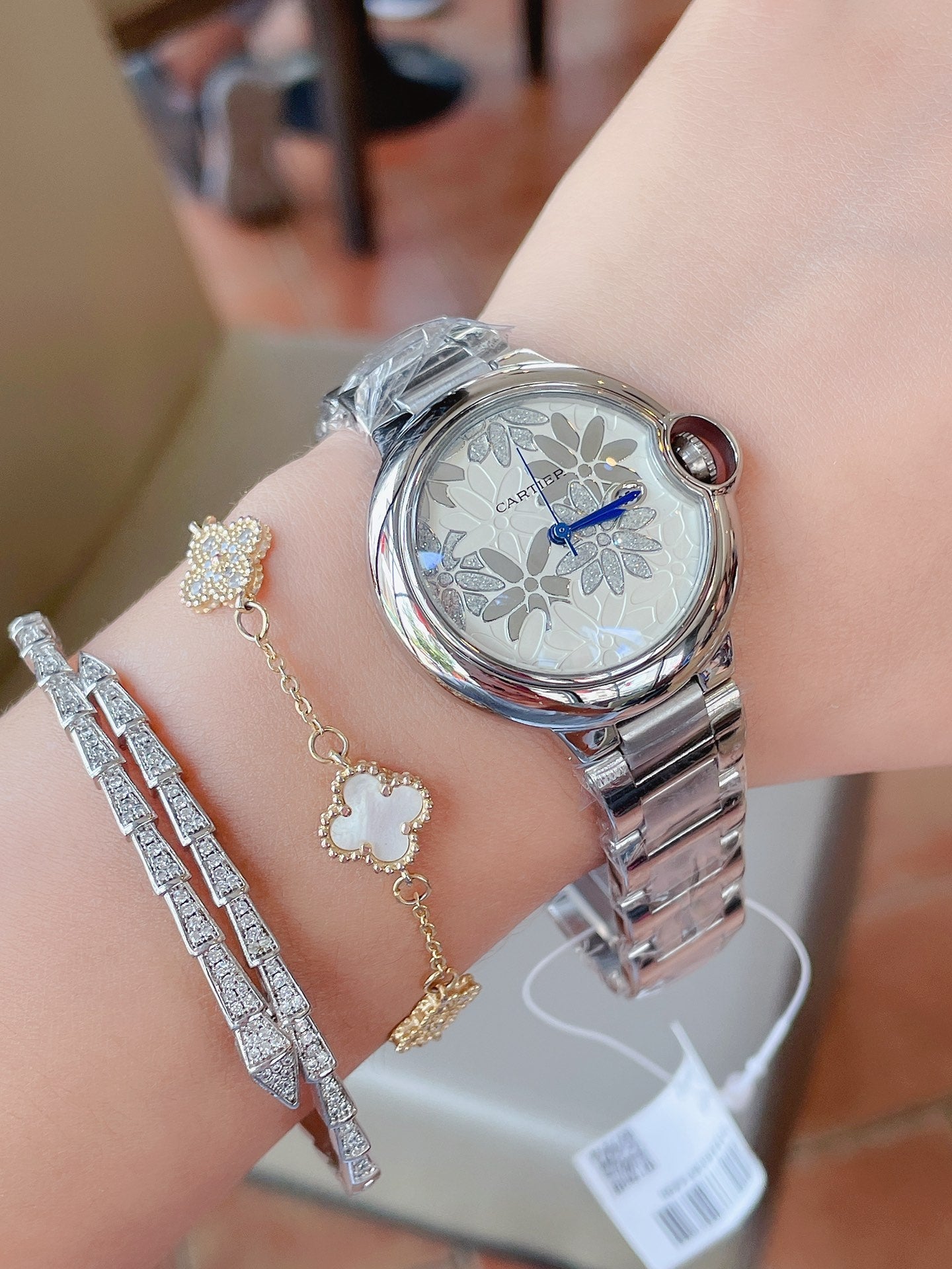 CARTIER BALLON BLEU 33MM CUSTOM DIAL STEEL CASE
