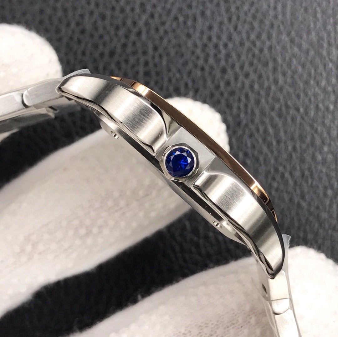 CARTIER SANTOS LADY 35.1MM ROSE GOLD STEEL