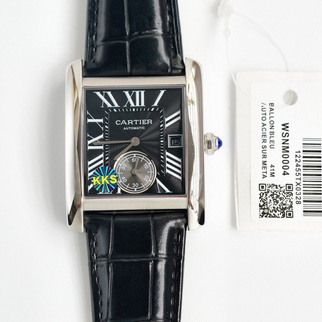 CARTIER TANK MC SECOND TIME STEEL CASE LEATHER