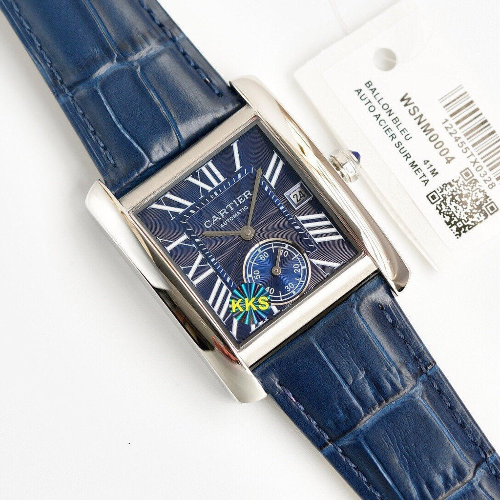 CARTIER TANK MC SECOND TIME STEEL CASE LEATHER