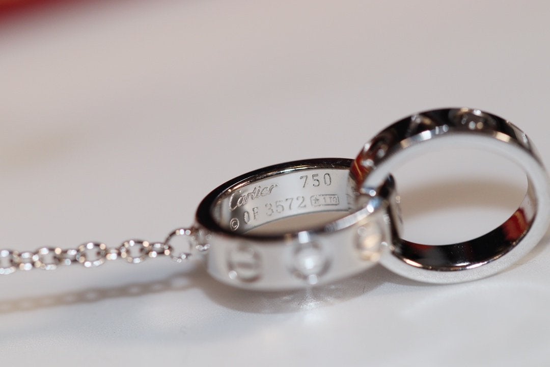 CARTIER LOVE NECKLACE PINK GOLD AND SILVER