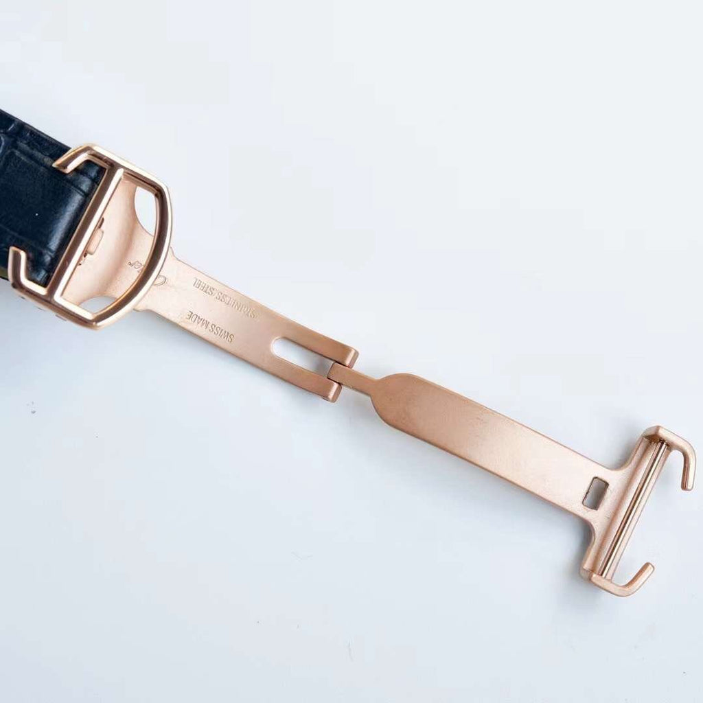 CARTIER DRIVE DE CARTIE SECOND TIME ROSE GOLD CASE LEATHER