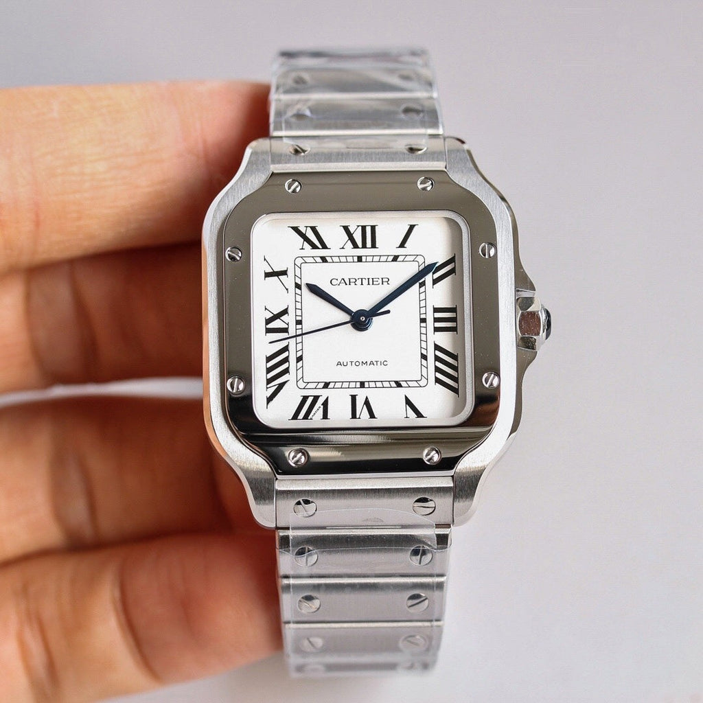 CARTIER SANTOS LADY 35.1MM STEEL CASE WHITE DIAL