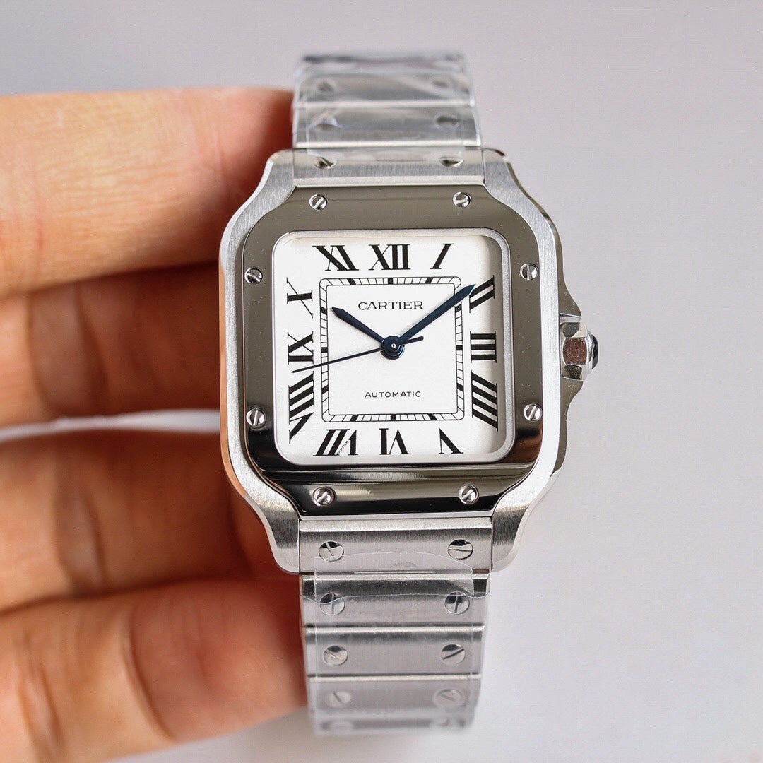 CARTIER SANTOS LADY 35.1MM STEEL CASE WHITE DIAL