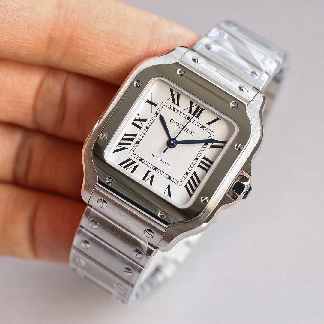 CARTIER SANTOS LADY 35.1MM STEEL CASE WHITE DIAL