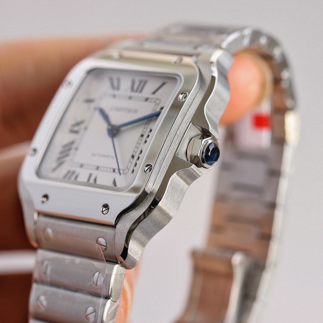 CARTIER SANTOS LADY 35.1MM STEEL CASE WHITE DIAL