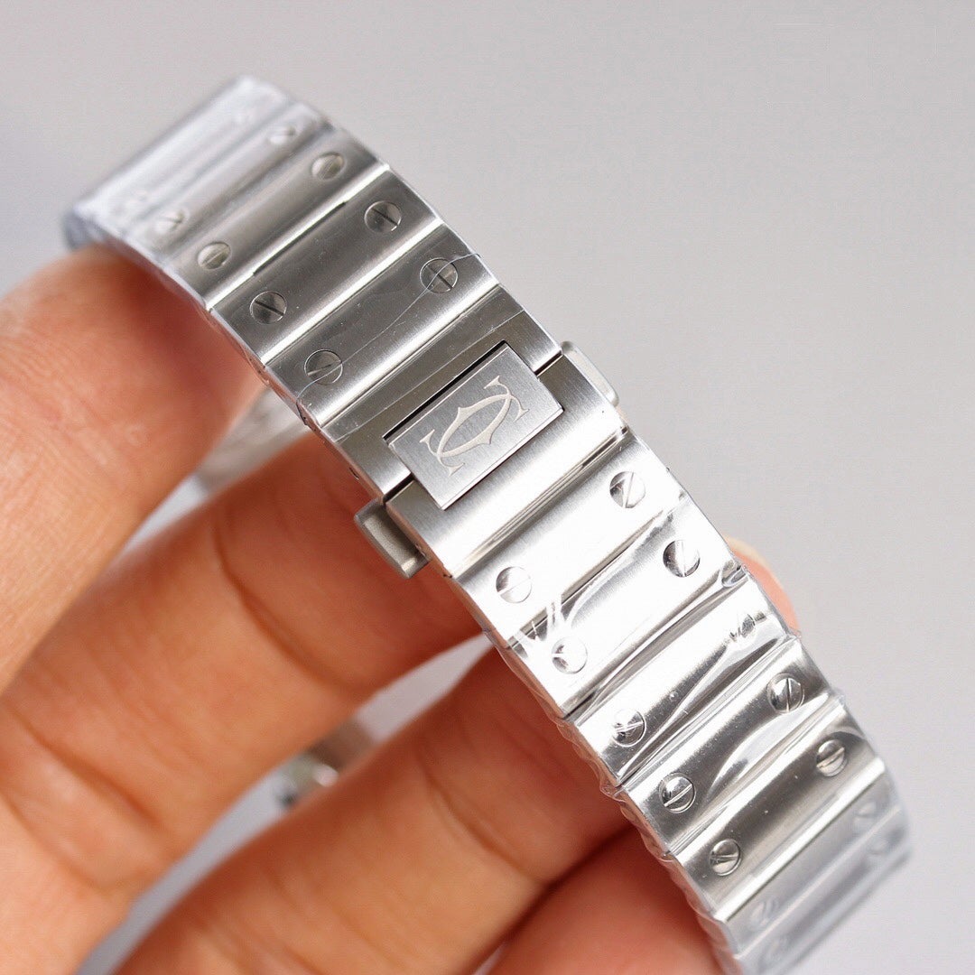 CARTIER SANTOS LADY 35.1MM STEEL CASE WHITE DIAL