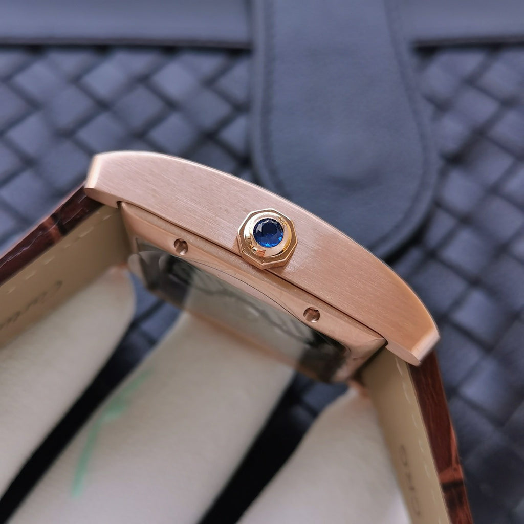 CARTIER TANK MC SECOND TIME ROSE GOLD DIAMOND BEZEL