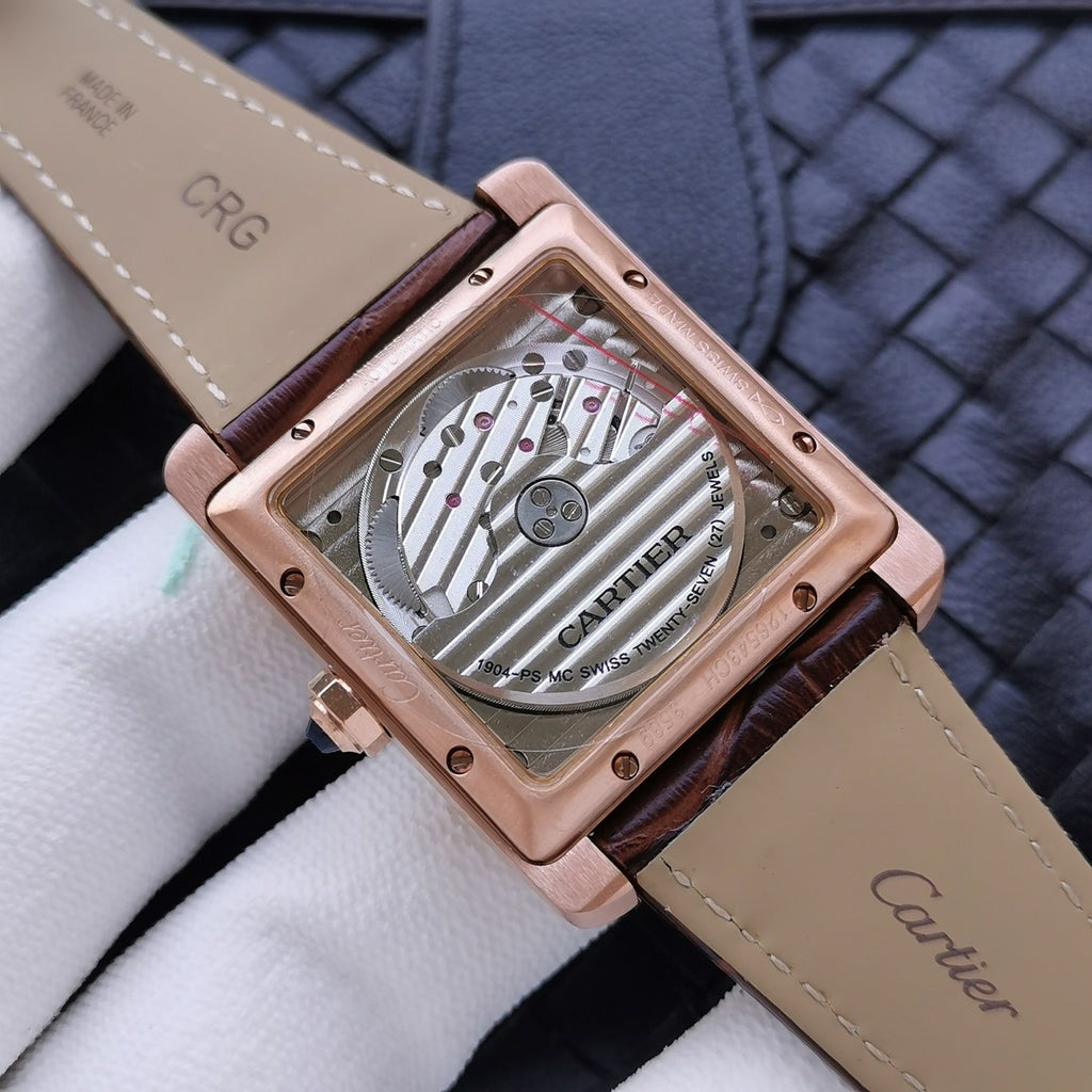 CARTIER TANK MC SECOND TIME ROSE GOLD DIAMOND BEZEL