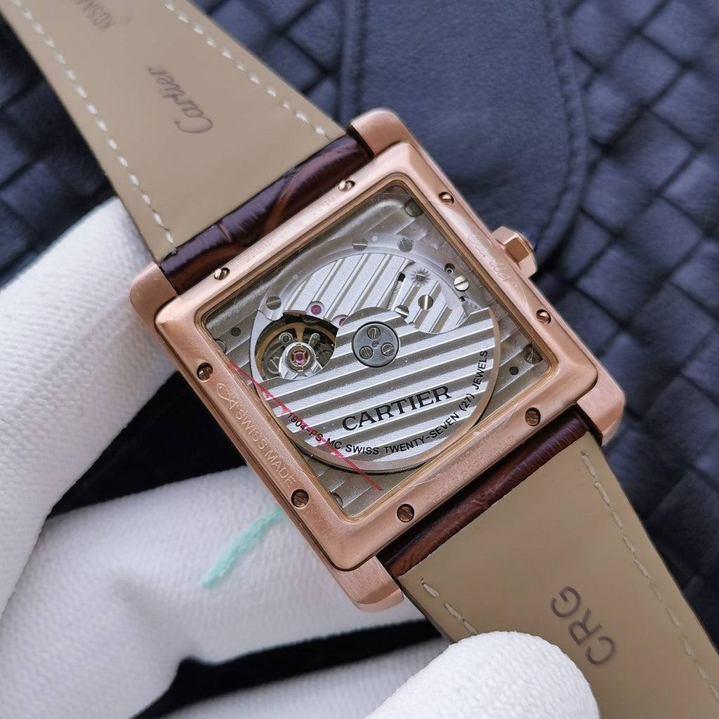 CARTIER TANK MC SECOND TIME ROSE GOLD DIAMOND BEZEL