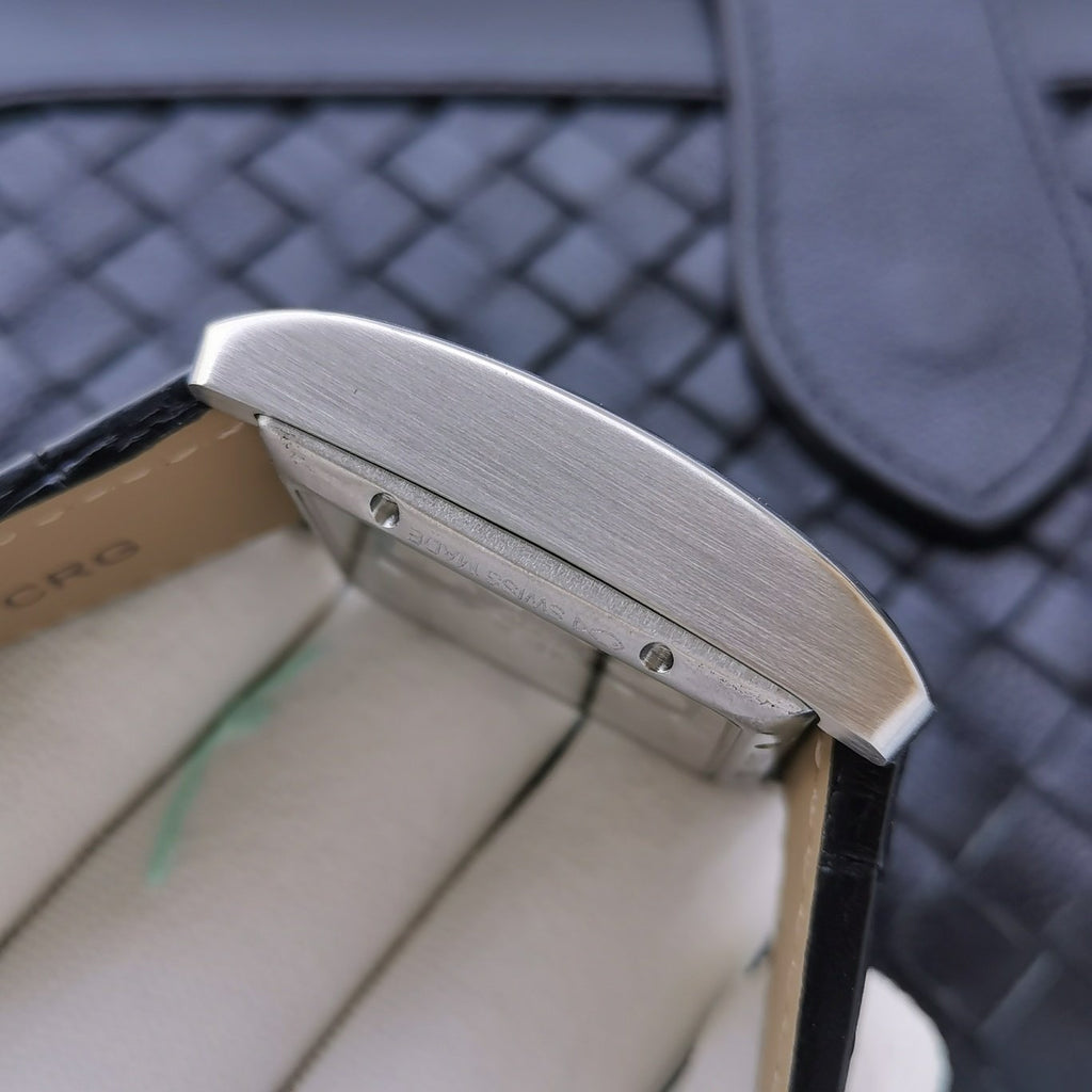 CARTIER TANK MC SECOND TIME STEEL CASE DIAMOND BEZEL