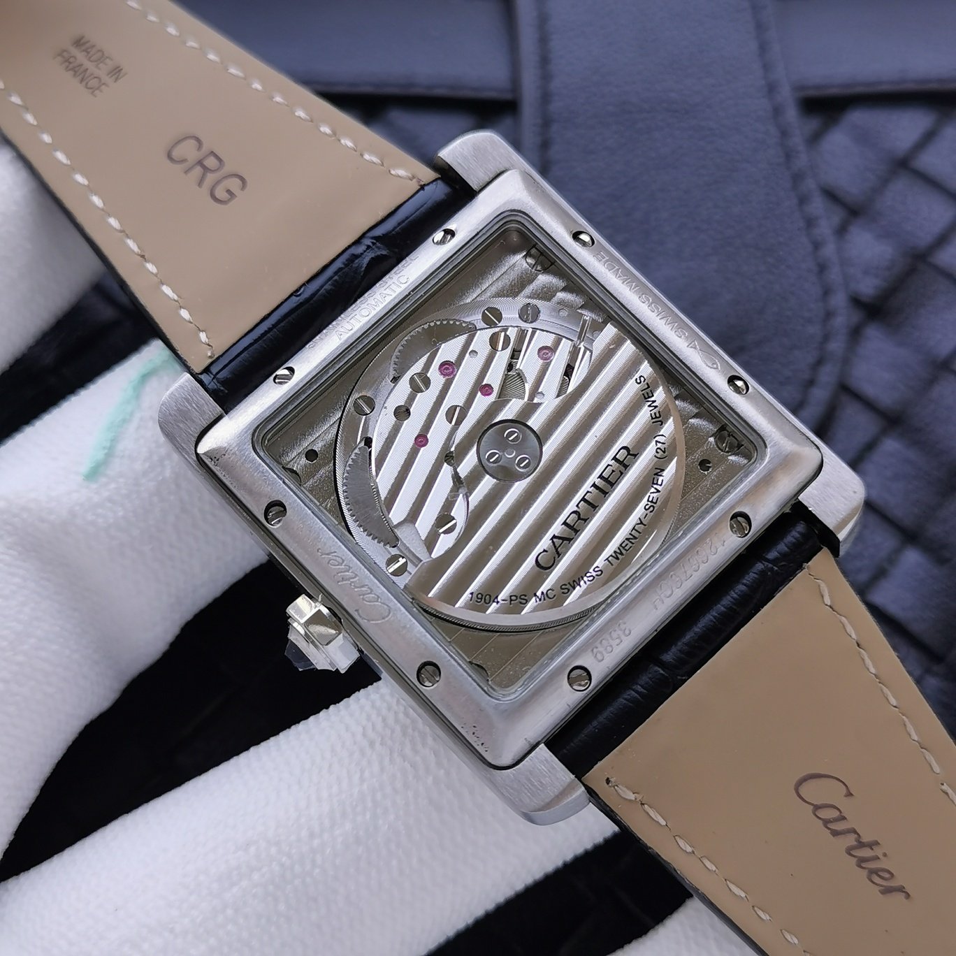 CARTIER TANK MC SECOND TIME STEEL CASE DIAMOND BEZEL