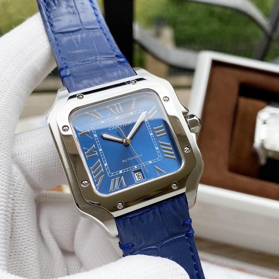 CARTIER SANTOS DE CARTIE 39MM STEEL CASE LEATHER STRAP