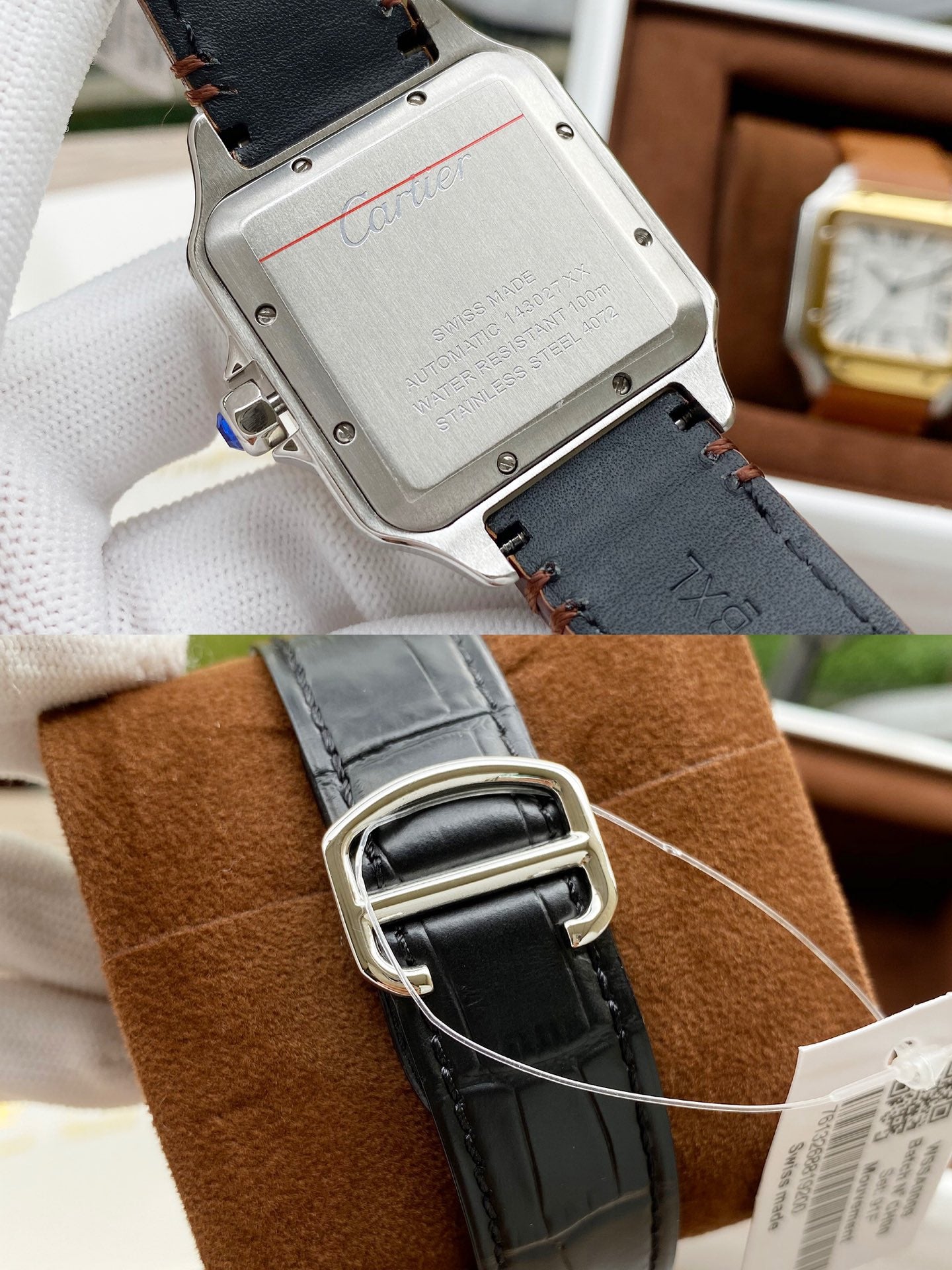 CARTIER SANTOS DE CARTIE 39MM STEEL CASE LEATHER STRAP