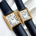 CARTIER TANK SOLO QUARTZ DIAMOND BEZEL CALF SKIN