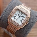 CARTIER SANTOS LADY 35MM QUARTZ 35MM ROSE GOLD DIAMOND