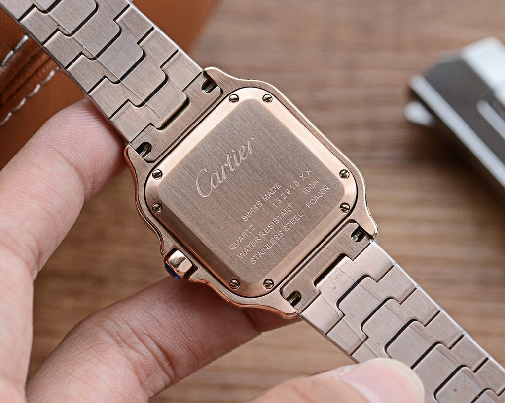 CARTIER SANTOS LADY 35MM QUARTZ 35MM ROSE GOLD DIAMOND