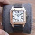 CARTIER SANTOS DUMONT QUARTZ 33MM ROSE GOLD LEATHER