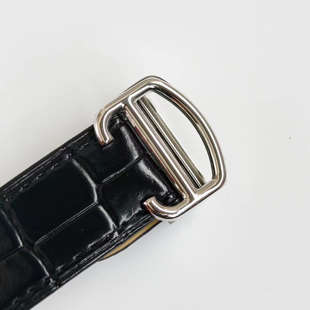 CARTIER TANK MC LADIES SECOND TIME STEEL CASE DIAMOND BEZEL