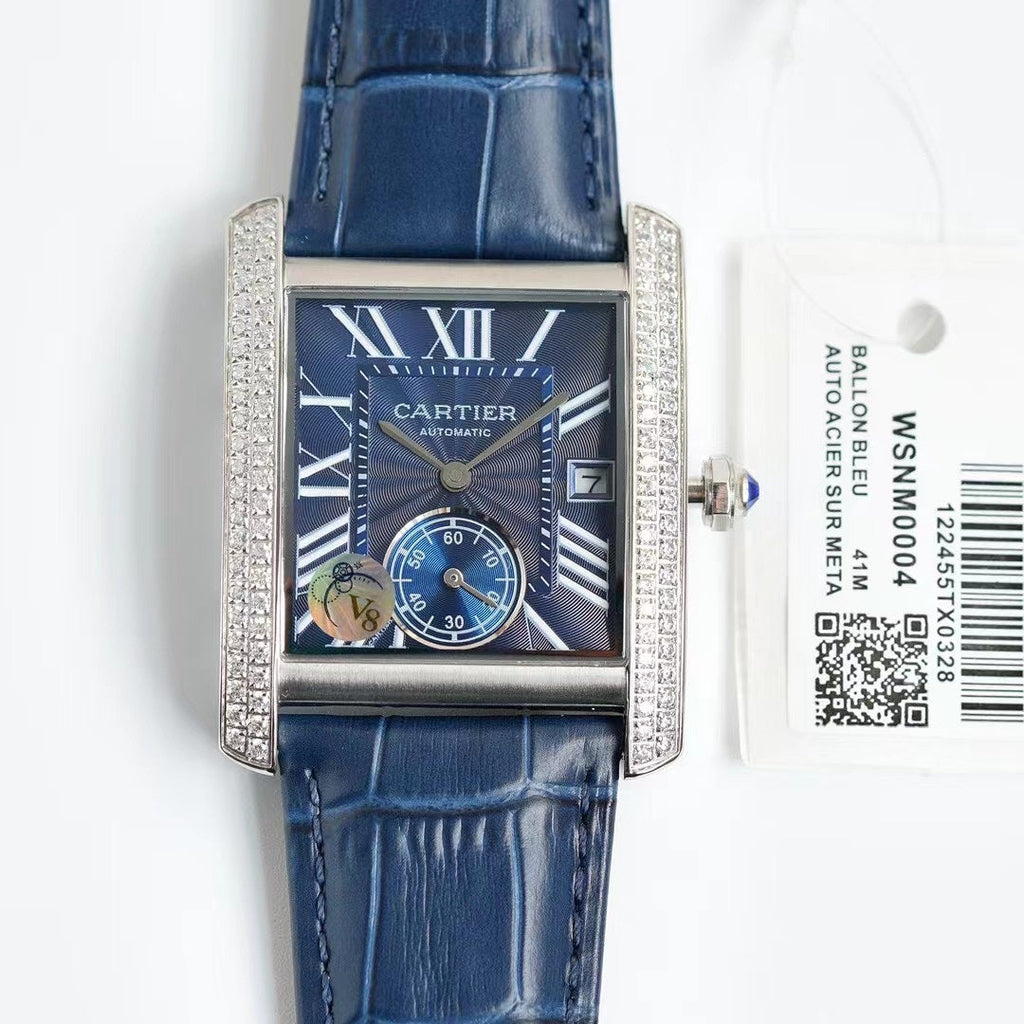 CARTIER TANK MC LADIES SECOND TIME DIAMOND BEZEL