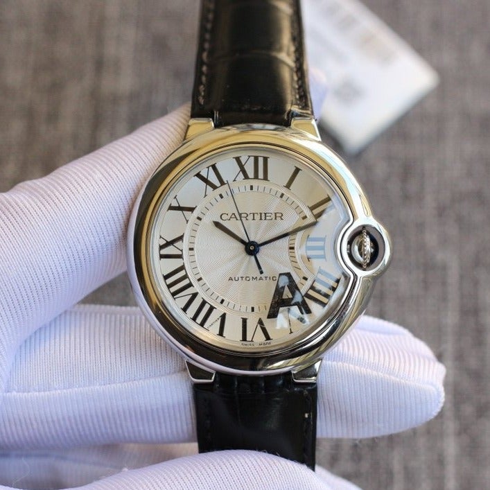 CARTIER BALLON BLEU LADIES AUTOMATIC LEATHER STRAP