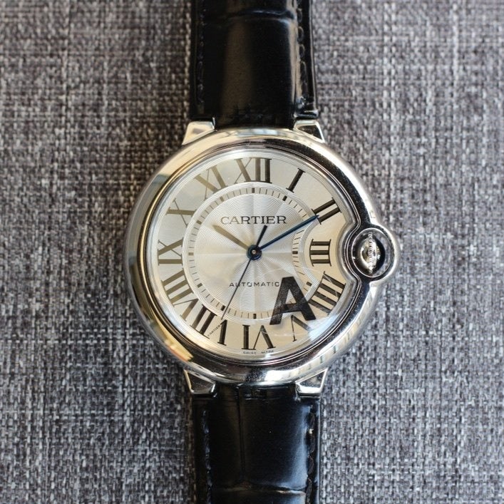 CARTIER BALLON BLEU LADIES AUTOMATIC LEATHER STRAP